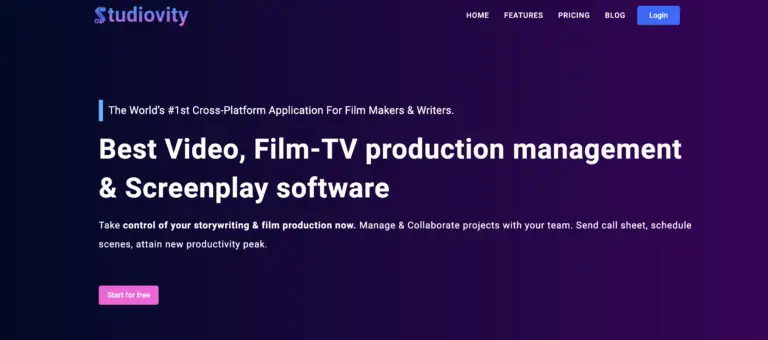 Studiovity Film Pre-Production Management Software